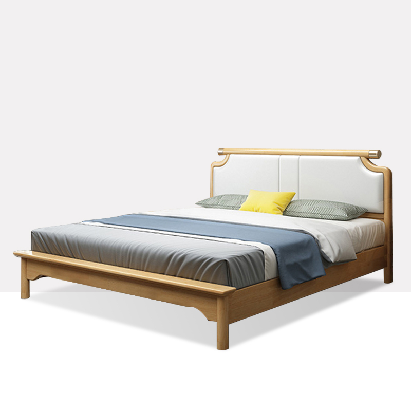 現(xiàn)代簡(jiǎn)約雙人床實(shí)木床 雅蘭輕奢 c915#軟包床